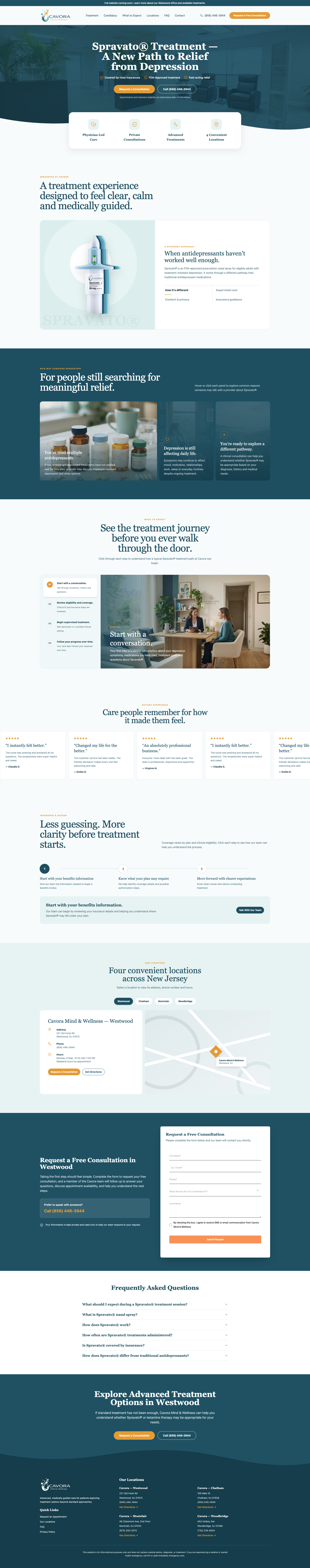 Cavora treatment landing-page design from Jorge’s work