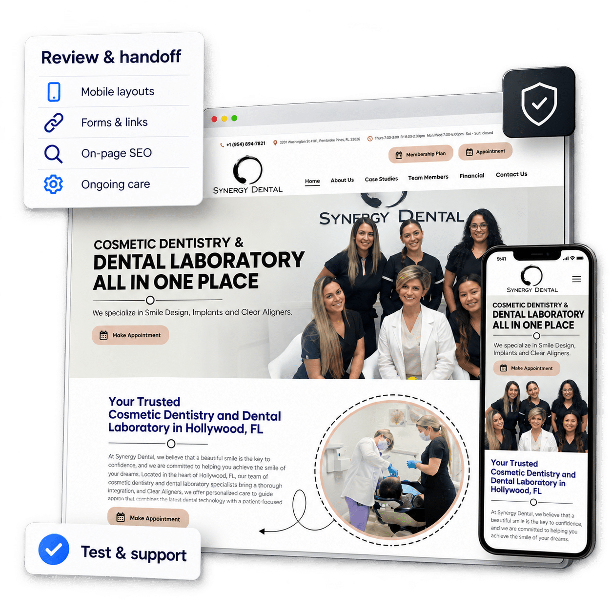 Website review using the dental website